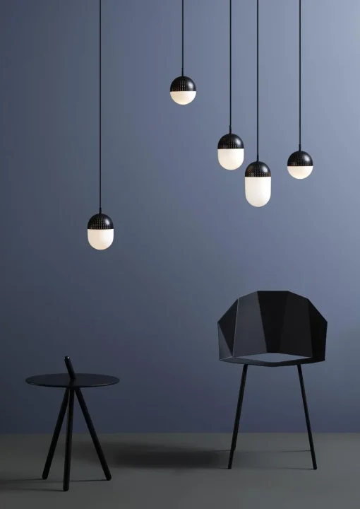 Woud Dot Pendel Mellem Sort/Opal