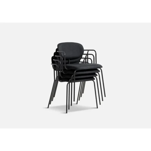 Woud Frame Spisebordsstol Polstret 2 Stk. Sort/Davis Sawana 14 Black
