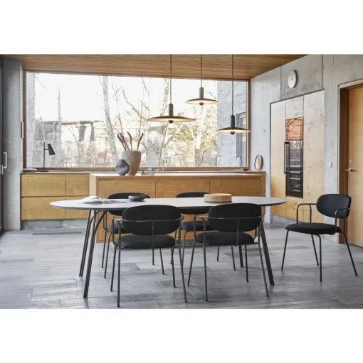 Woud Frame Spisebordsstol Polstret 2 Stk. Sort/Davis Sawana 14 Black
