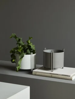 Woud Pidestall Plantepotte Lille Taupe