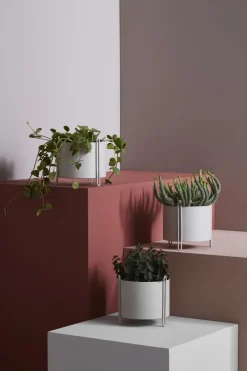 Woud Pidestall Plantepotte Lille Taupe