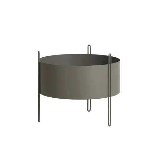Woud Pidestall Plantepotte Medium Taupe
