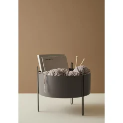 Woud Pidestall Plantepotte Medium Taupe