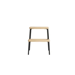 Woud Slalom Step Skammel Hvidpigmenteret Lakeret Eg/Sort