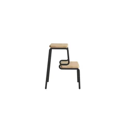 Woud Slalom Step Skammel Hvidpigmenteret Lakeret Eg/Sort
